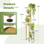 Bamworld Corner Plant Stand Indoor Outdoor, Tall Metal Flower Pot Stands - Image 4