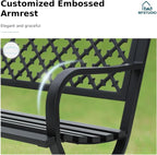 MFSTUDIO 50" Lucky Clover Outdoor Bench, Durable Patio Garden Bench Park Chair - Image 4