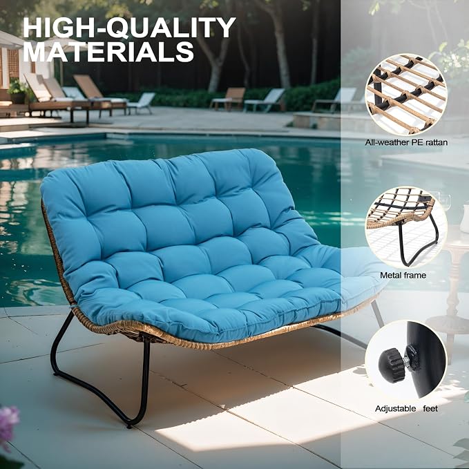 Crestlive Products Patio Loveseat, All-Weather Rattan Large Furniture - Image 6