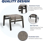 Outdoor Patio Foot Rest Ottoman Seat Textilene Portable Metal Footstool - Image 4