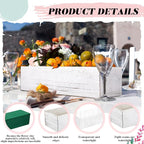 Dandat 2 Set Wood Boxes for Centerpieces 12x4 Inch Rectangle Wooden Planter Box - Image 3
