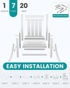 SERWALL Oversized Outdoor Rocking Chair Set of 4, HDPE Rocker - Image 7