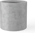 Kante 12.6" Dia Round Concrete Planter, Modern Style Large Cylindrical Plant Pot by Kante