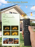 luckystyle 200FT Solar String Lights Outdoor Waterproof 2200K - Image 2