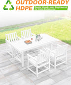 HDPE Patio Dining Set, 5-Piece Outdoor Table and Chairs - Image 5
