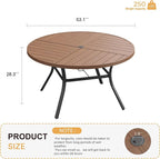 VICLLAX Round Patio Table with Adjustable Umbrella Hole - Image 3
