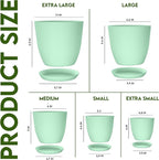 Utopia Home - Plant Pots Indoor - 7/6.6/6/5.3/4.8 Inches Home Decor Flower Pots - Image 2