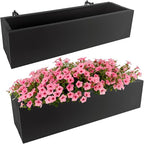 2 Pack Metal Railing Planter Box, 30 Inch Balcony Planters by TISUWING