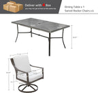NATURAL EXPRESSIONS 7 Piece Patio Dining Table Outdoor Furniture Set - Image 7