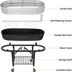 Raised Garden Bed with Legs and Heavy Duty Wheels, Self-Watering Planter Box - Image 6