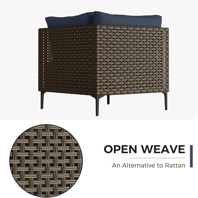Grand patio 3-Piece Wicker Patio Furniture Set, Retro Outdoor Sectional Sofa - Image 3