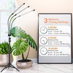 GHodec Grow Light with Stand, 60 LED 5500K Full Spectrum Floor Plant Light - Image 2