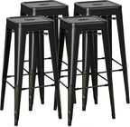 Shahoo 30 Inches Metal Bar Stools Counter Height Stackable Backless Stools by BuynowfromShahoo