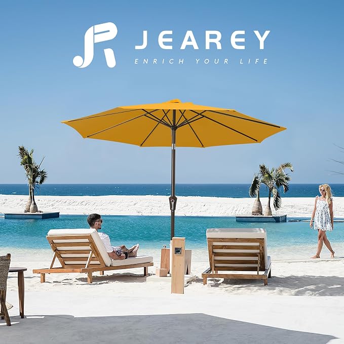 JEAREY 9FT Outdoor Patio Umbrella Market Umbrella - Image 6