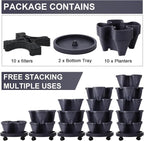 Umigy 2 Set 5 Tier Stackable Planters Vertical Garden Planters - Image 3