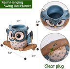 Swing Owl Hanging Planters for Indoor Plants, Cute Small Succulent Pots - Image 5