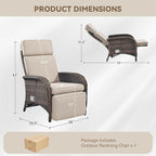 Zero Gravity Wicker Patio Recliner Chairs Set of 2 - Image 2