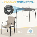 AECOJOY 5 Piece Patio Table and Chair Set - Image 4