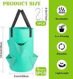 5 Pack Upside Down Strawberry Hanging Planter, 3 Gallon Tomato Hanging Grow Bags - Image 2