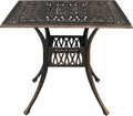 VINGLI Patio Dining Table with Umbrella Hole, Cast Aluminum Outdoor Bistro by VINGLI