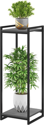 2-Tier Plant Stand Indoor, Oak Grey by yeavs