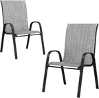 UDPATIO Patio Chairs Set of 2, Stackable Outdoor Dining Chairs by UDPATIO