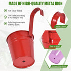 OBTANIM 12 Pack Metal Hanging Flower Pots Railing Planter Outdoor Fence Hanging - Image 3