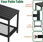 Outdoor Side Table with Storage, 2-Tier Patio End Tables Weather Resistant - Image 6