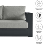 Modway Tahoe Aluminum Modular Right-Facing Outdoor Patio Loveseat Gray - Image 3