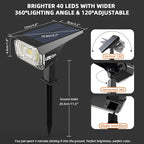 Solar Spot Lights Outdoor, 40 LEDs Solar Outdoor Waterproof Landscape Lights - Image 6