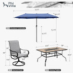 PHI VILLA Outdoor Patio Dining Set - Image 7