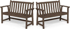 Ciokea 48" Outdoor Bench Set of 2, HDPE Weatherproof Garden Bench, 2-Person by CIOKEA
