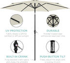Best Choice Products 10ft Outdoor Table Compatible Steel Polyester Market Patio - Image 5