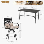 Sophia & William 7-Piece Outdoor Bar Set, Bar Height Patio Table and Chairs - Image 7