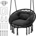 Monibloom Hanging Hammock Chair W/Large Padded Cushion, Macrame Swing Chair by Monibloom