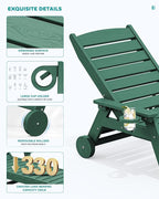 SERWALL Patio Chaise Lounge Chair, Poly Lounge Chair - Image 4