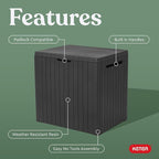 Keter City 30 Gallon Resin Outdoor Storage Box & Patio Side Table - Image 3