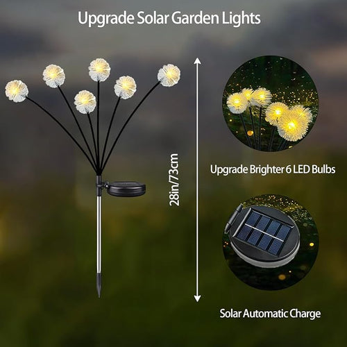 4PK 32LED Solar Garden Lights Outdoor, Dandelion Solar Lights Outdoor, IP65 - Image 2