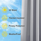 NICETOWN Outdoor Curtain for Patio Waterproof W66 x L84 inch, Stainless Grommet - Image 6