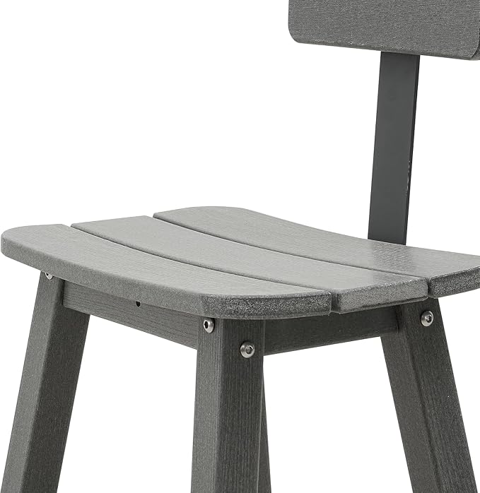 Bar Height Chairs Set of 2, HDPE Bar Height Outdoor Chairs, Weather Resistance - Image 6