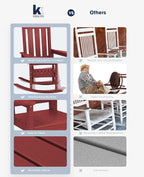 KINGYES Oversized Outdoor Rocking Chair, All-Weather Patio Rocking Chairs - Image 7