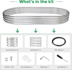 JERIA 2 Pcs 8×4×1ft Oval Raised Garden Bed, Galvanized Raised Garden Bed Kit - Image 2