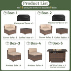 Aoxun 15 Piece Patio Furniture Set - Image 5