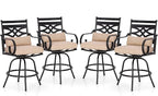 PHI VILLA Outdoor Swivel Bar Stools Set of 4，Patio Counter Height Bar Chairs by PHIVILLAThepioneerofcomfortablehouseholdsupplies