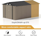 Patiowell 12 x 8 FT Outdoor Storage Shed, Steel Shed Storage House - Image 7