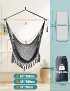 Chihee Hammock Chair Super Large Soft-Spun Cotton Rope Weaving Hanging Chair - Image 4