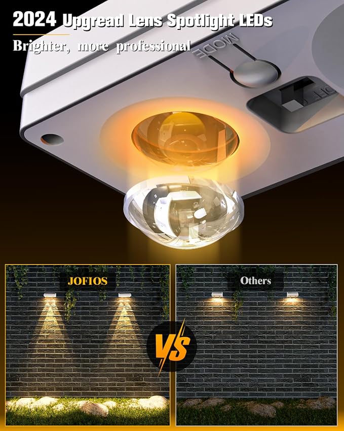 Solar Fence Lights 8 Pack, 50 Lumens Outdoor Fence Solar Lights - Image 3
