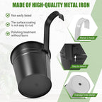 OBTANIM 12 Pack Metal Hanging Flower Pots Railing Planter Outdoor Fence Hanging - Image 3