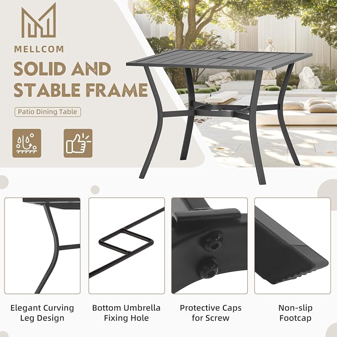 MELLCOM 5 Pcs Patio Dining Set, Outdoor Table and Chairs - Image 5