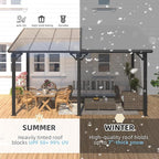 AECOJOY 14' x 10' Gazebo for Patio, Hard Top Lean to Gazebo Pergola - Image 6